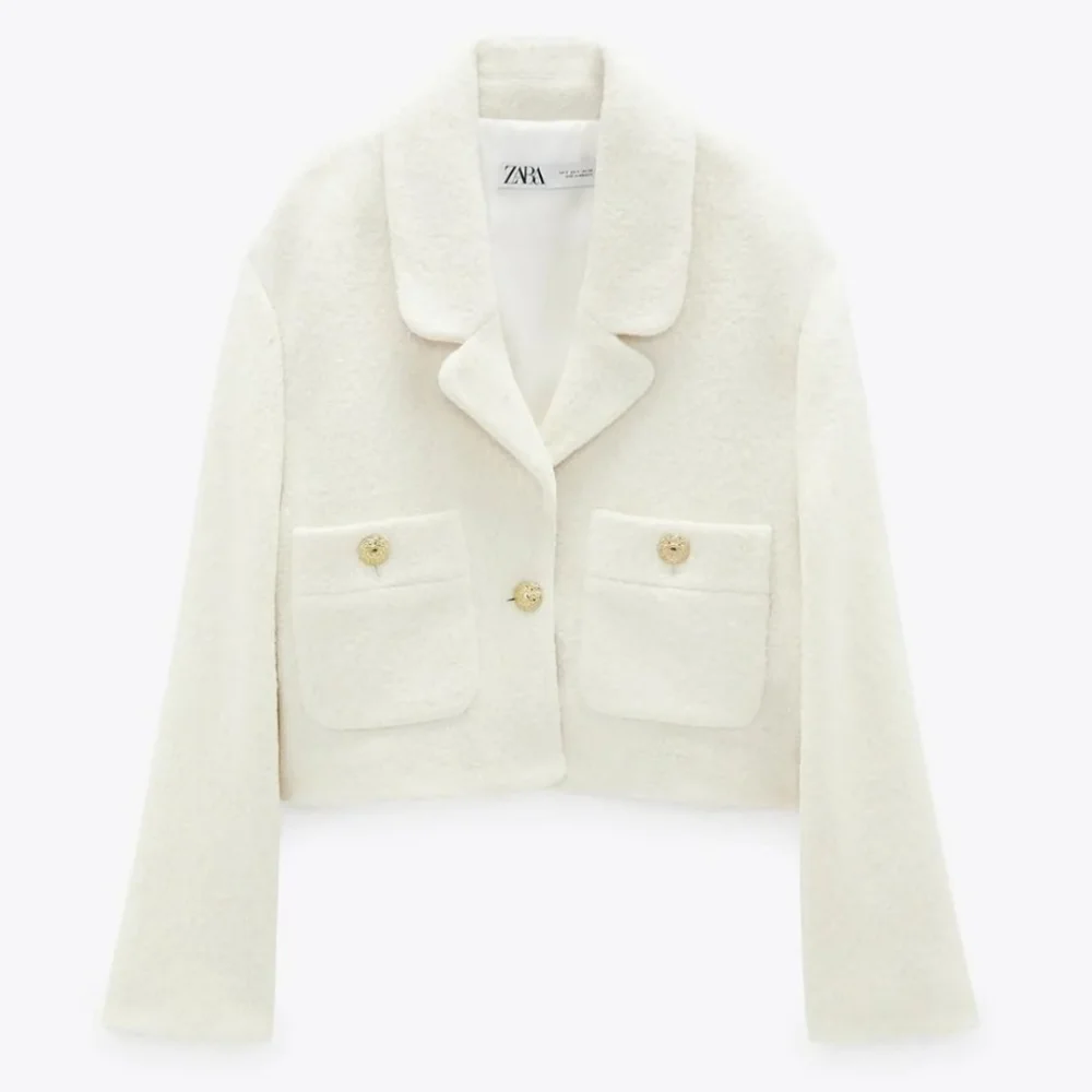 NWT Zara * Textured Cropped Blazer size XL XXL